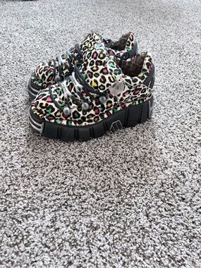 New Rock  Leopard Print Platform Sneakers SZ EU 38